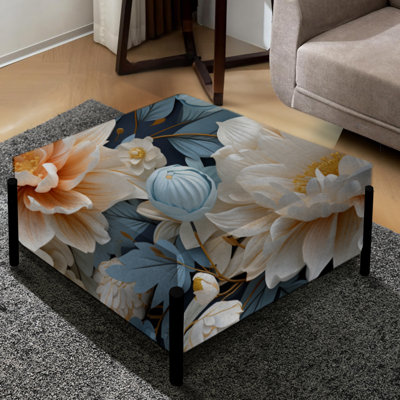 Motif victorien Boho Victorian Fusion - Grand repose-pieds carré floral