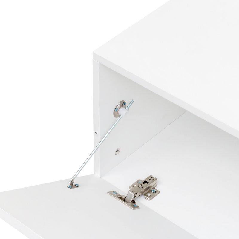 Unité de rangement de télévision moderne blanche avec tiroirs - pour l'installation de porte de divertissement de salon