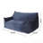 Velveteen 2-Seater Oversized Bean Bag Chair With Armrests, Dark Blue-609750582