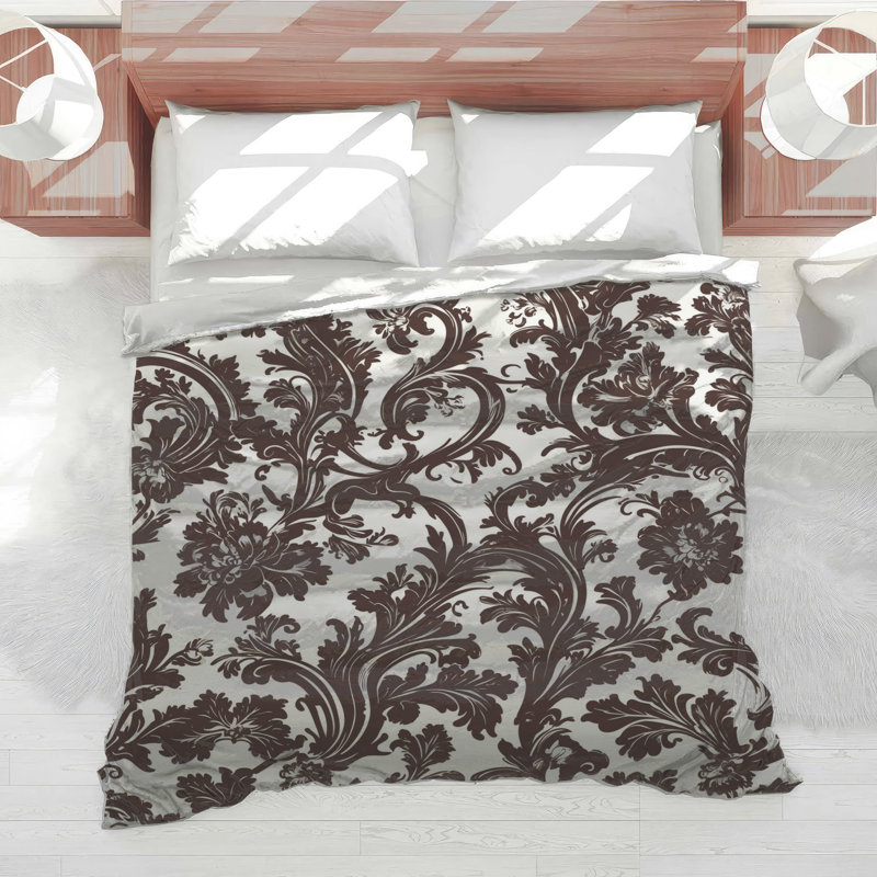 Floral Damask Pattern Comforter, King
