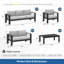 Ensemble de meubles de patio en métal 5 pièces toutes saisons, canapé de conversation 7 places avec coussins épais et structure et table basse-381575251
