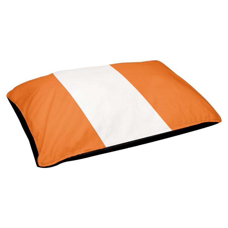 Coussin Miami, Moyen (l 28 po x P 18 po x H 6 po), Orange / blanc / orange
