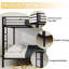 Lit superposé multi-fonctionnel en fer carré, lit supérieur double et lit double double, structure en métal robuste résistant à l'usure, idéal pour optimiser l'espace vertical dans n'importe quelle pièce - 137 cm x 190 cm-901431902-901431889