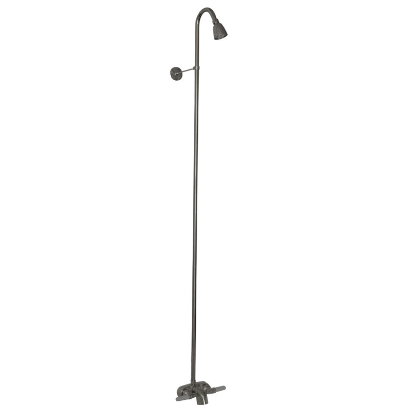 Garniture de robinet mural à double poignée avec bec déviateur pour baignoire sur pattes