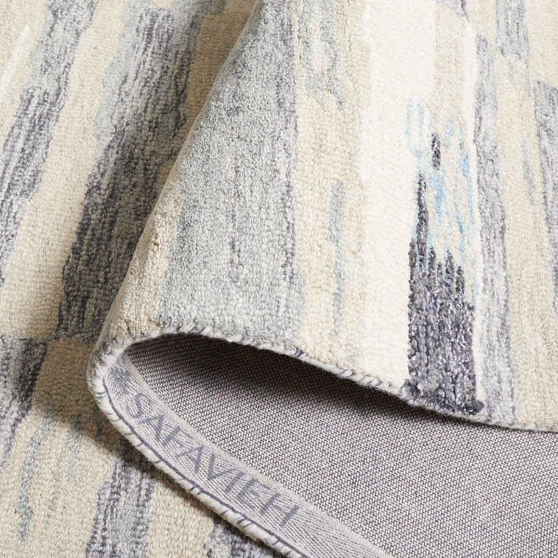 Tapis abstrait en laine / coton touffeté à la main Kuljis, Rectangle de 5 pi x 8 pi