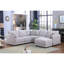 Canapé modulaire réversible en L en lin avec repose-pieds et coussins 94,5 po Modern Canapé Penelope-662141595
