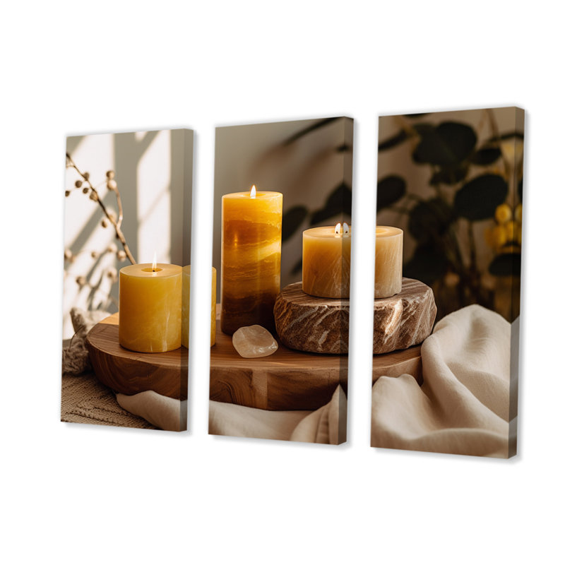 Spa Candels Zen Harmony - ensemble d'art mural en pierre pierre spirituelle, H 28 po x l 36 po x P 1 po