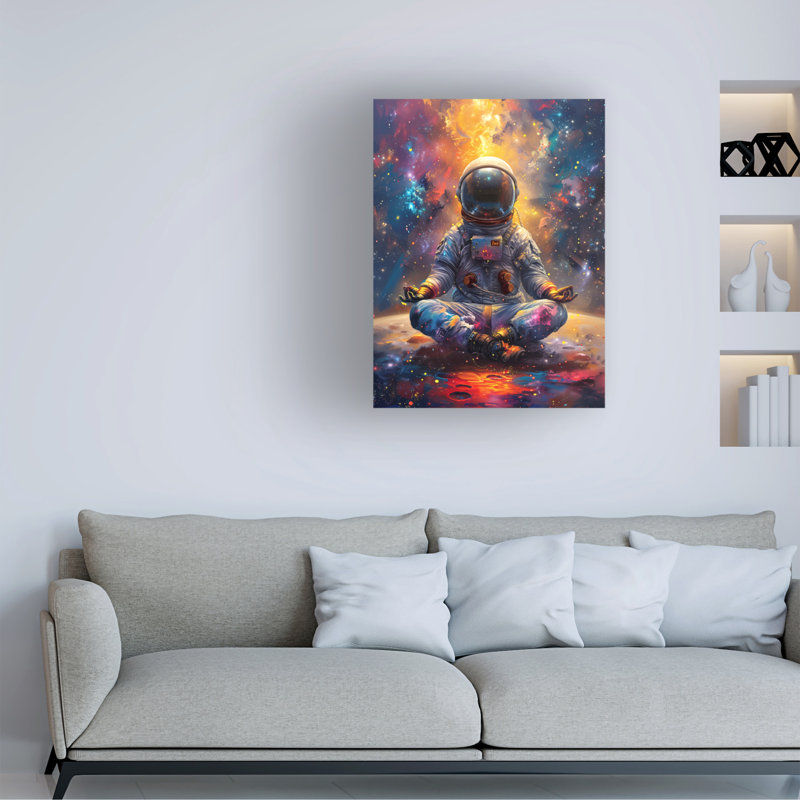 Art sur toile «Rhin Ray Heere Yogi Astronaut 2», H 24 po x l 18 po