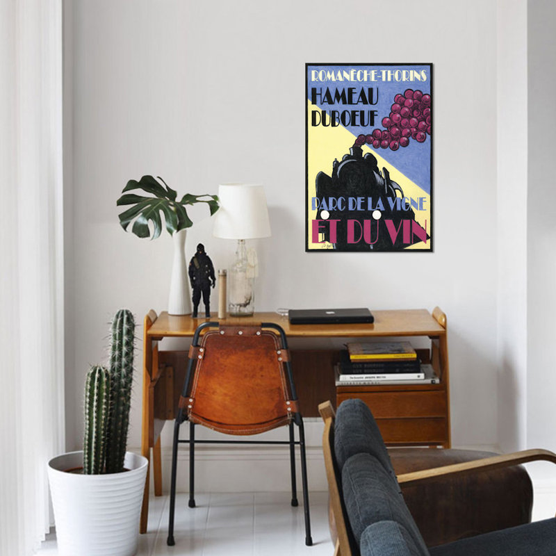 « hameau duboeuf viticulture », affiche rétro sur toile, H 18 po x l 12 po x P 1,5 po, Pas de tapis, Toile tendue