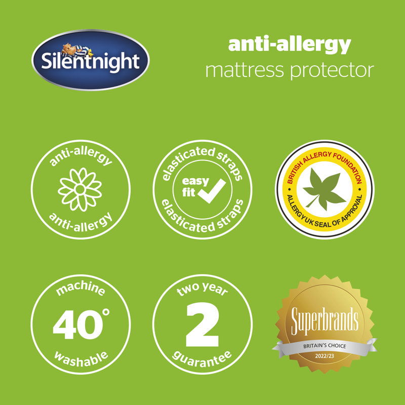 Silentnight Anti Allergy Easy Fit Mattress Protector, Double (4'6)
