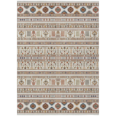 Machine Washable Indoor/Outdoor Boruta ACN2244 Navajo Rug