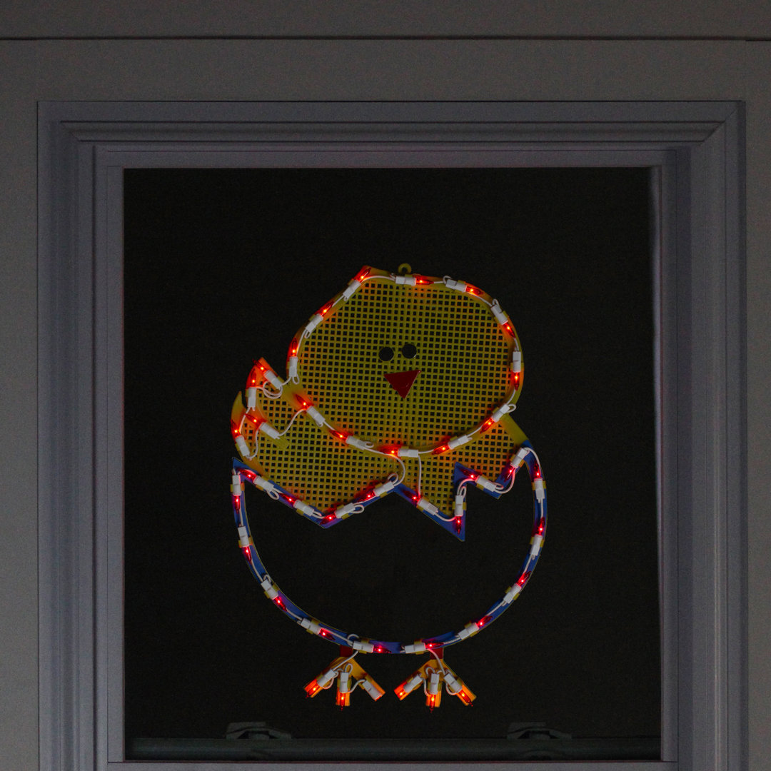 17" Lighted Hatching Baby Chick In Egg Easter Window Silhouette Northlight Seasonal