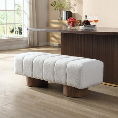 Marlon Dining Bench With Wooden Base