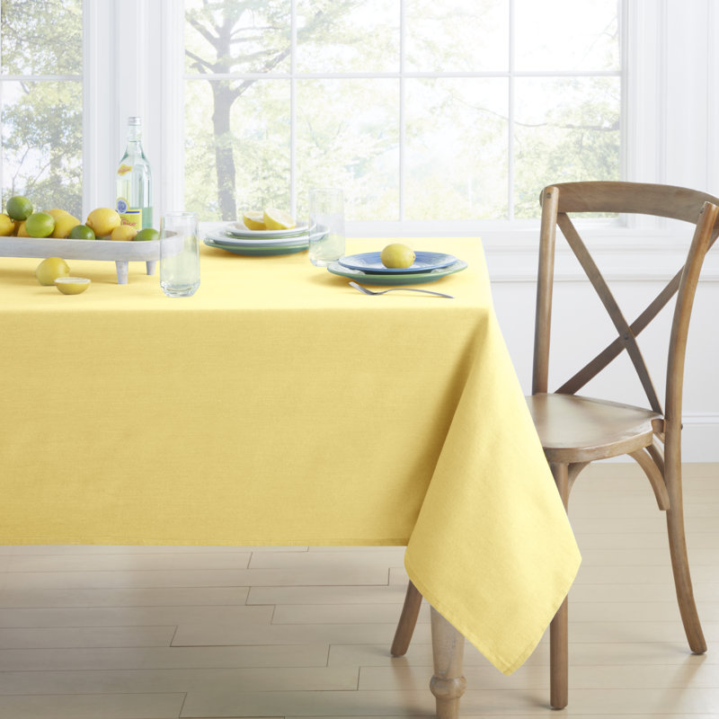Fiesta Margarita Tablecloth Single Pack Rectangle 60"X84", Sunflower Yellow, 60" W x 120" L, Red