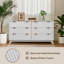 Commode cannelée 6 tiroirs Modern White-68162284