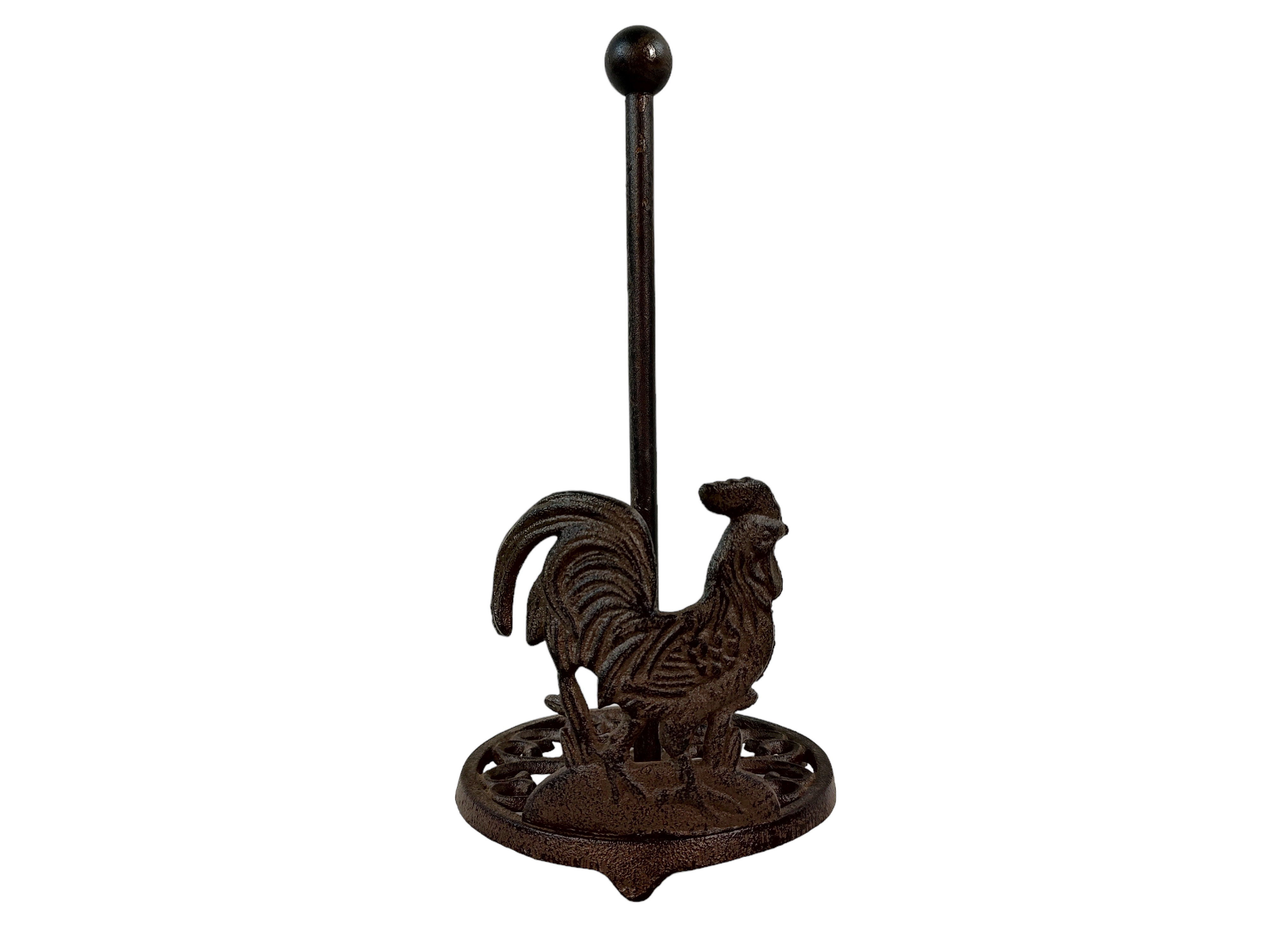 https://assets.wfcdn.com/im/27429425/compr-r85/2437/243782045/cast-iron-brown-rustic-western-farmhouse-country-rooster-chicken-freestanding-paper-towel-holder.jpg