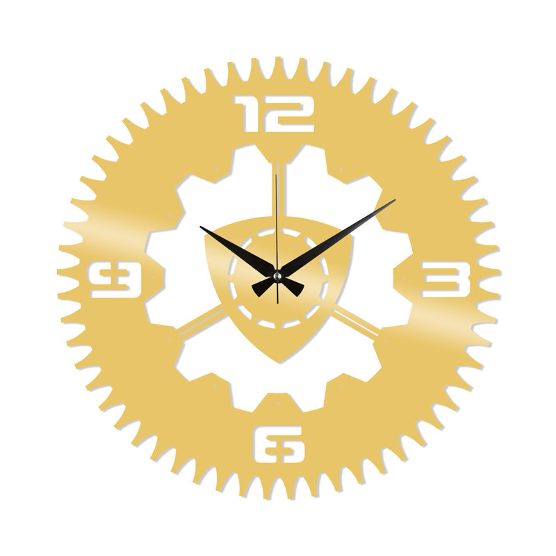 Metal Wall Clock, Gold/Black