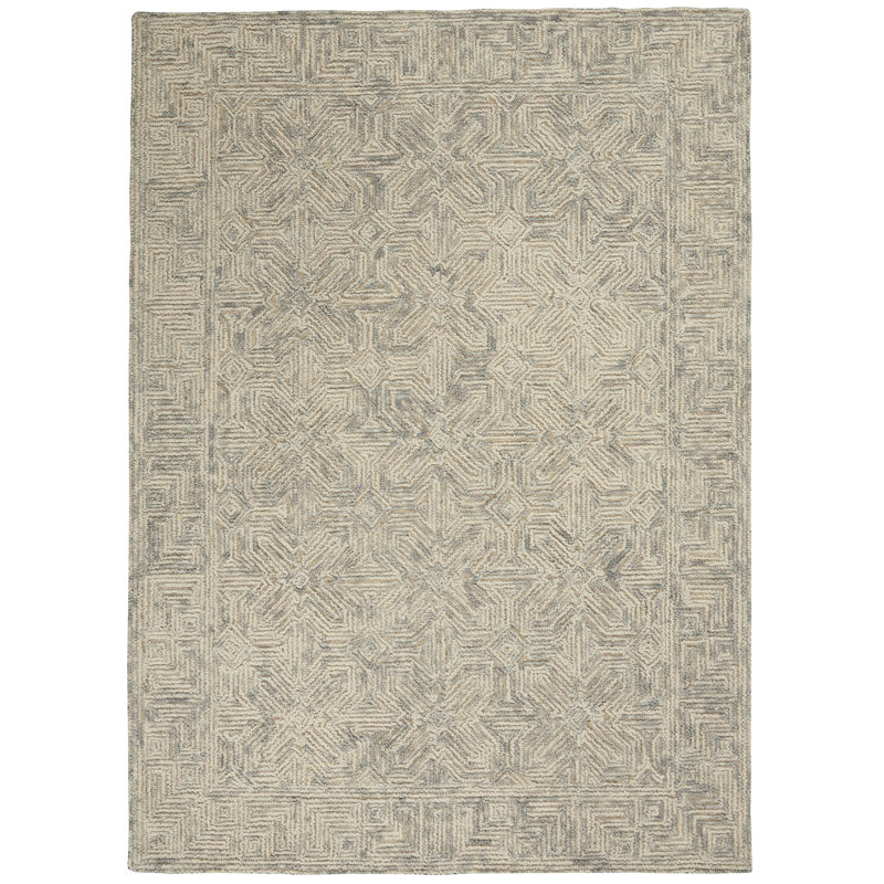 Tapis oriental beige en laine touffeté à la main Patillo, Rectangle 3 pi 9 po x 5 pi 9 po