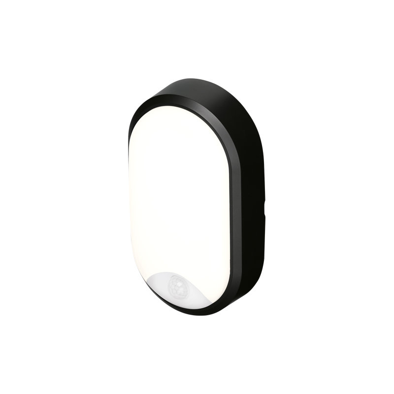 Pylus Outdoor Oval Wall Light 1100lm Motion Sensor Bulkhead IP54 LED Integrated Exterior Light, White