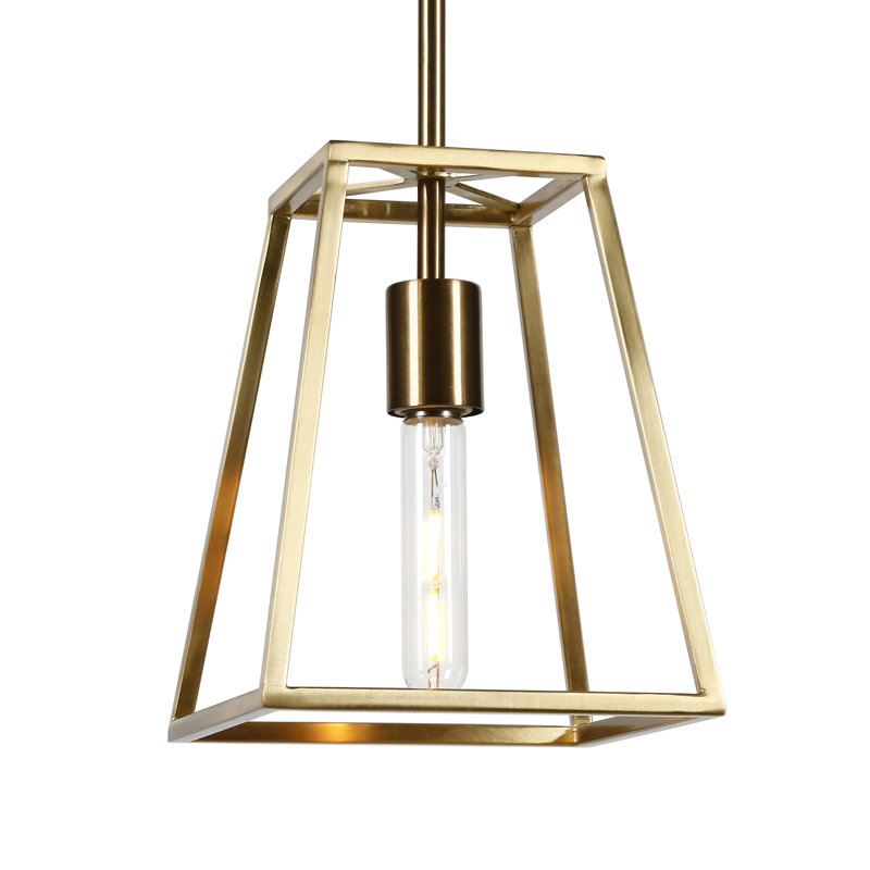 Luminaire suspendu géométrique 1 lumière Chanton, Laiton