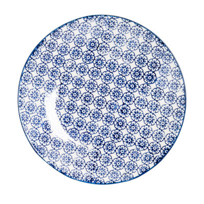 Nicola Spring - Hand-Printed Side Plates - Navy - Set of 6