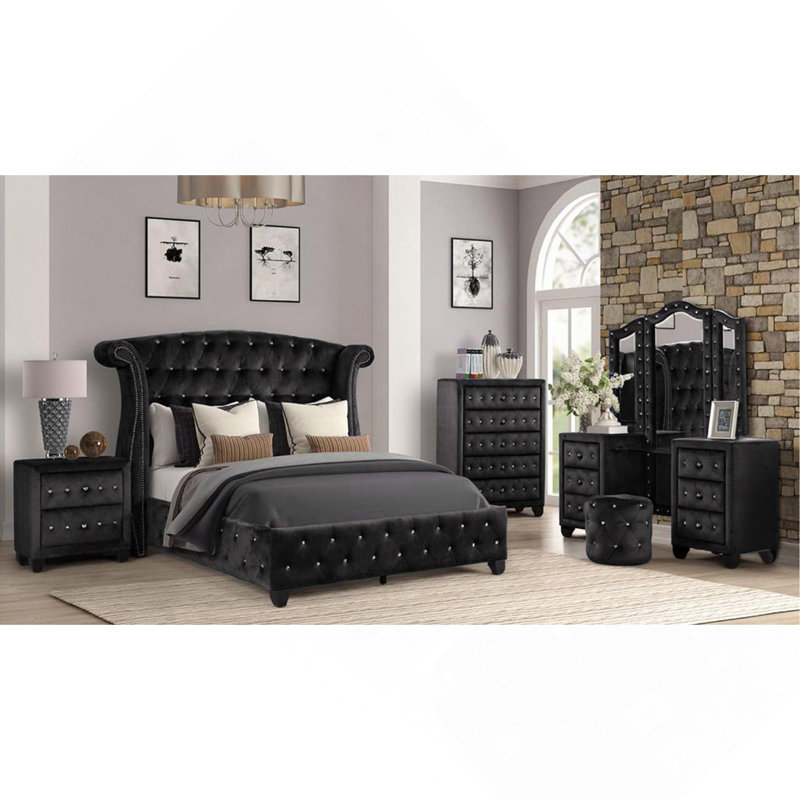 Sophia Modern Style Night Stand Made With Wood In Black