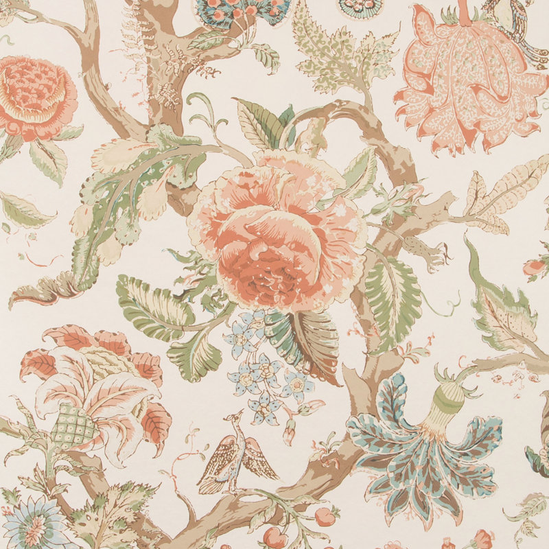 Adlington 33' L x 27.5" W Wallpaper Roll, Coral