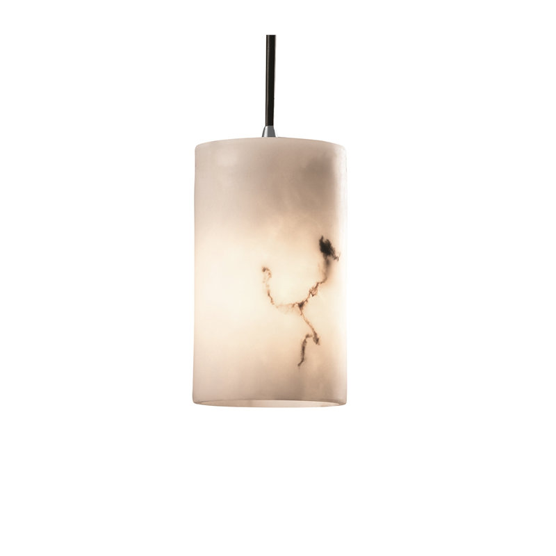 Luminaire suspendu à cylindre simple 1 lumières Aleynah, Laiton antique