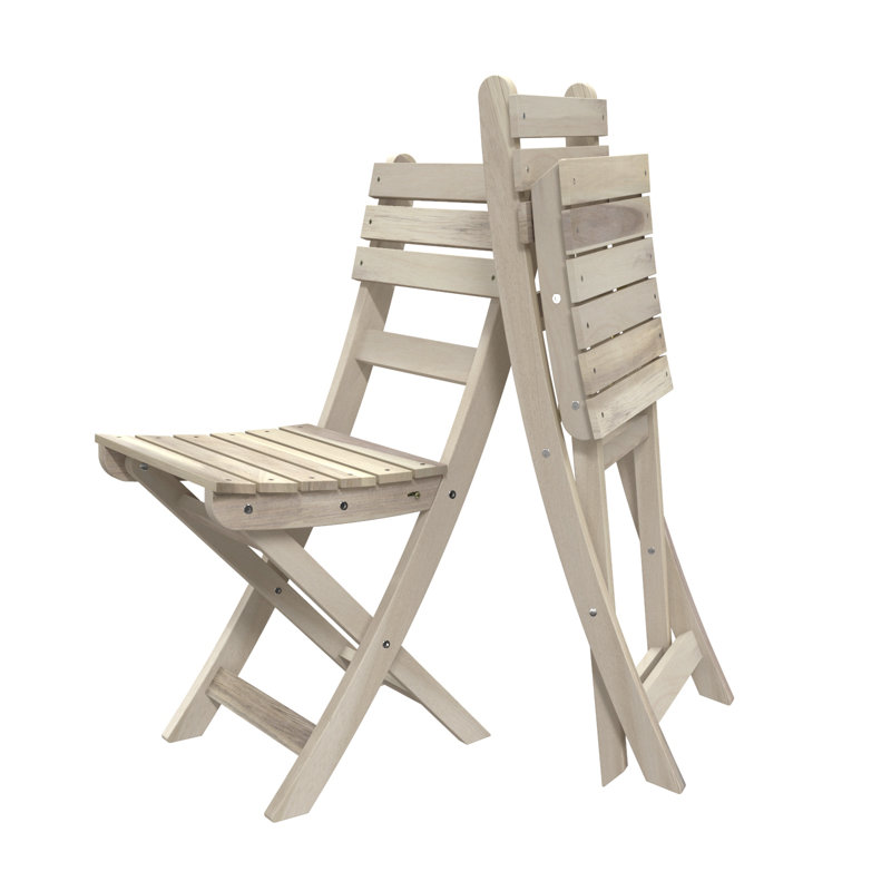 Chaise d'appoint de patio pliante en acacia