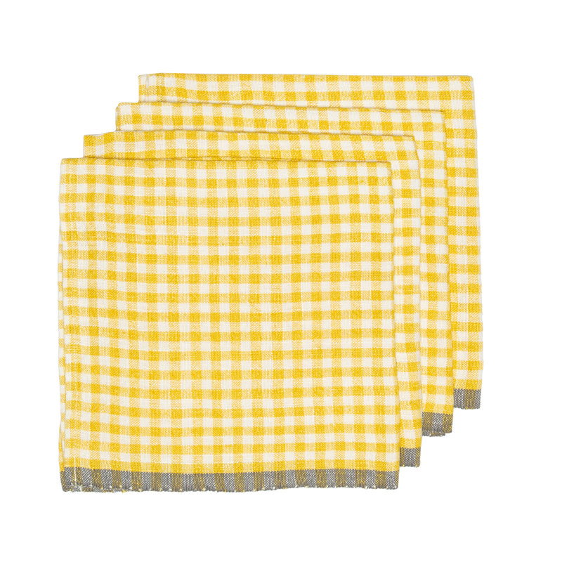 Serviette de table Blockton, Moutarde de Dijon / gris