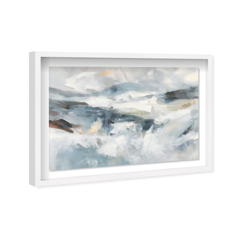 Azule Capri Shadowbox Abstract Print by Oliver Gal, Black Frame, 15 x 10, 37.5"H x 55.5"W, White Frame