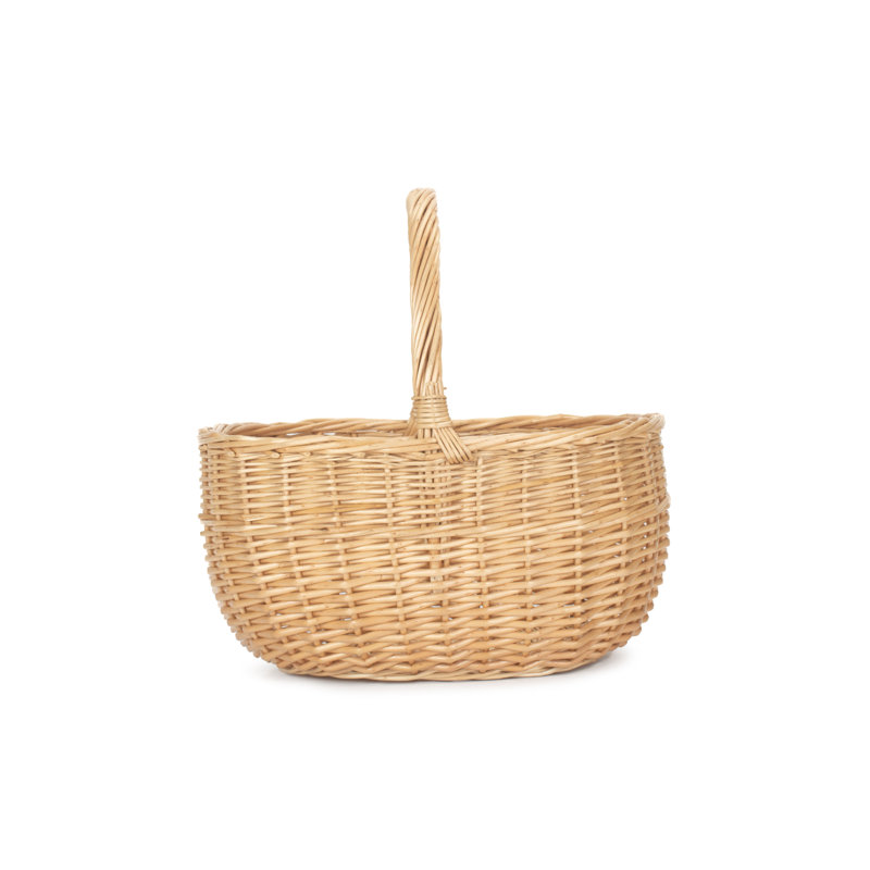 Oval Wicker Shopping Basket, 29cm H x 27.5cm W x 22cm D