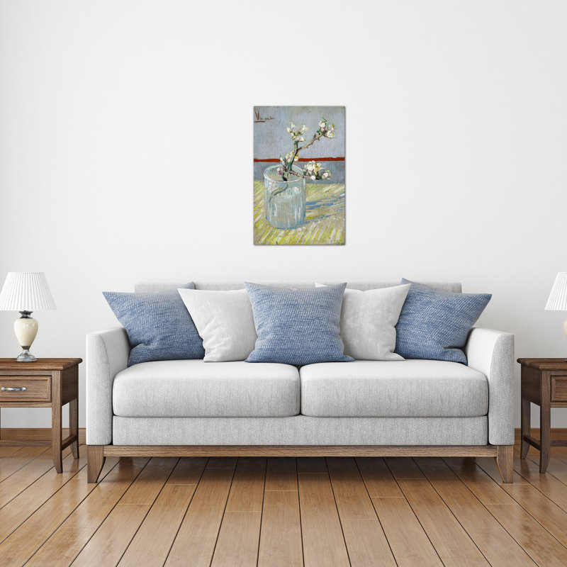 Sprint of Flowering Almond Blossom In A Glass par Vincent Van Gogh - Estampe numérique sur toile tendue avec châssis