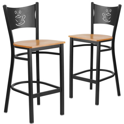 Fairmont Coffee Back Metal Restaurant Barstool