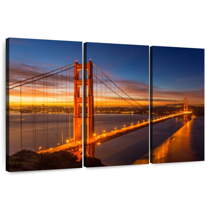 Lilie s'allume le long du Golden Gate Bridge, H 48 po x l 74 po