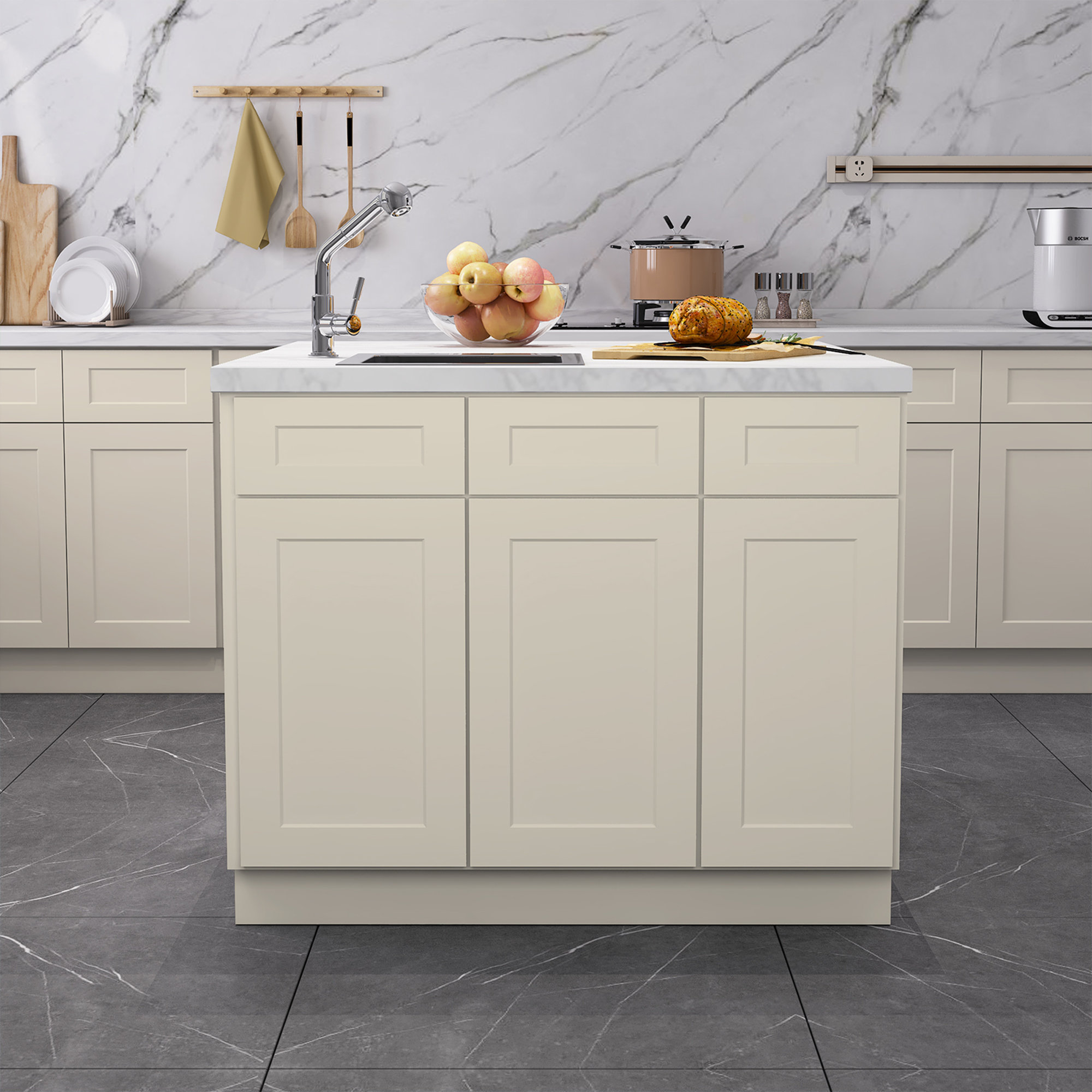 Latitude Run® Ready to Assemble Floor Vanity Sink Base Kitchen Cabinet ...