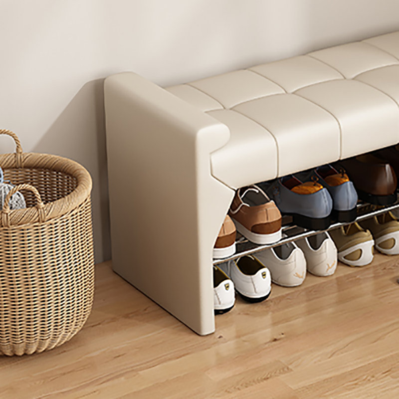 Tabouret avec rangement à chaussures 47,2 po, Beige
