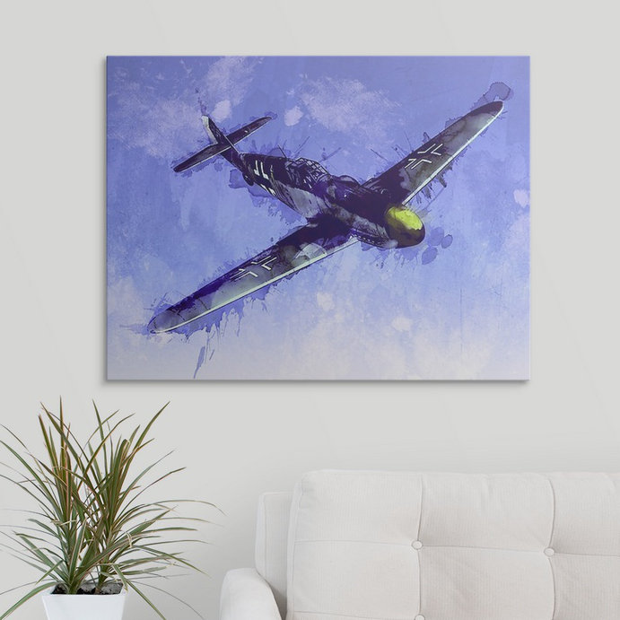 «Messerschmitt Bf 109» par Deschamps, impression, H 27 po x l 36 po x P 1,5 po, Toile