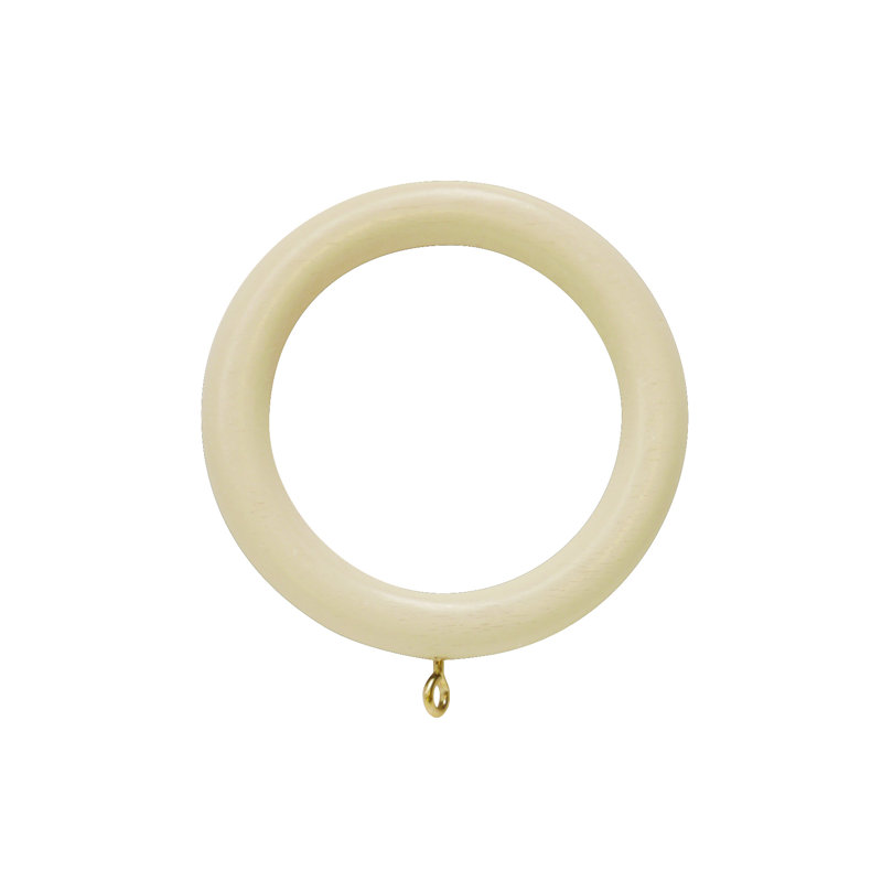 Wood Single Curtain Pole, 5 cm L x 180 cm W, Cream