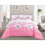 Pink Trendy Printed Bedspread Floral Design Quilted with Pillow Shams-113665268