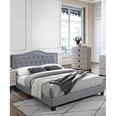 Grand lit 1 pièce avec tête de lit capitonnée European Design