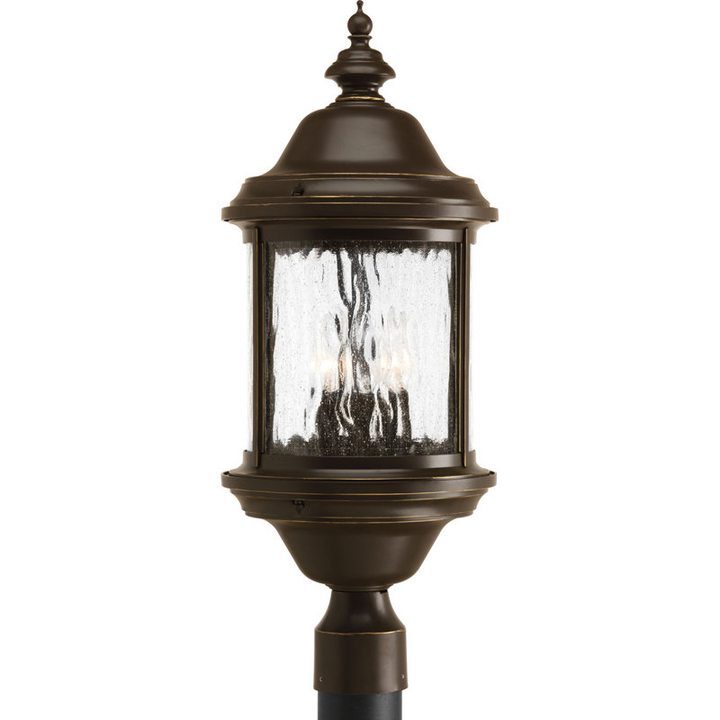 Tête de lanterne à 1 lumière H 24 po Antioca, Bronze antique