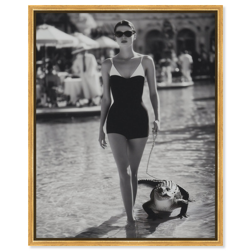 Reptilian Elegance I Print by Oliver Gal, 31"H x 25"W, Gold Floater Frame