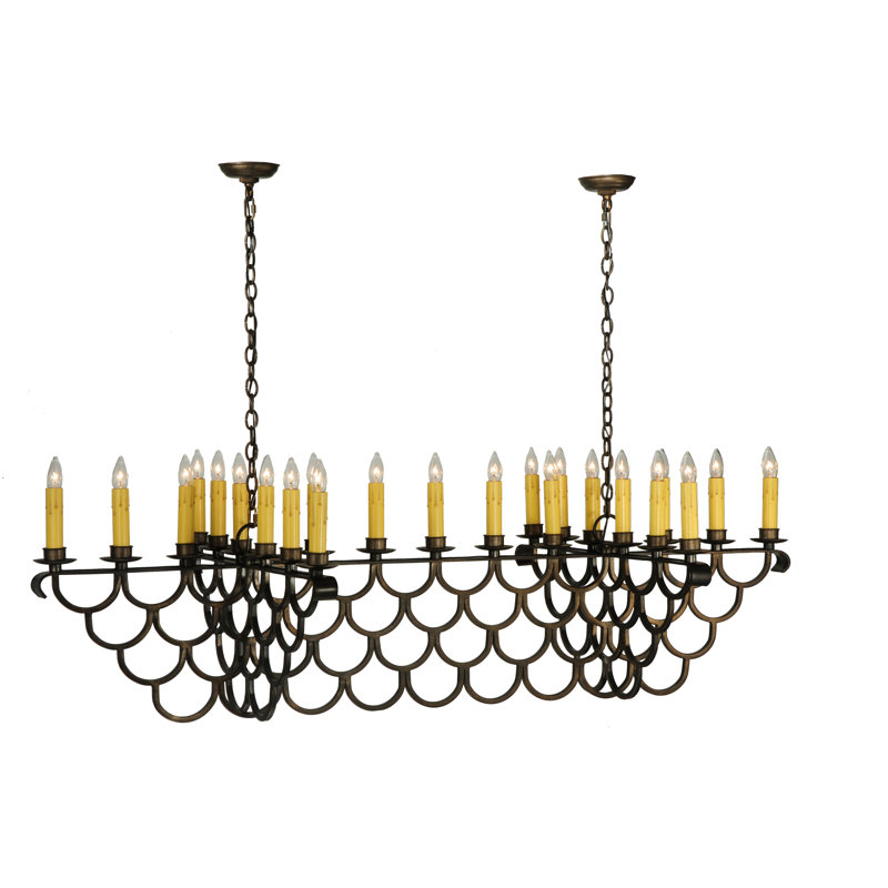 Lustre géométrique de style bougie à 23 lumières Bensley