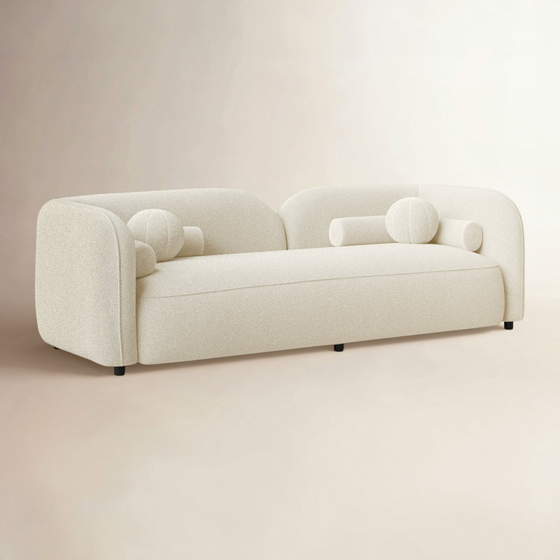 Katrien Upholstered 93'' Sofa, Ivory Boucle