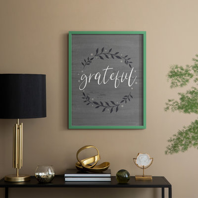 Grateful Wreath Framed Print - Solid Wood