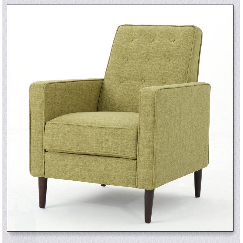 Fauteuil inclinable de style Mid-Century moderne avec dossier légèrement plissé et coussins supplémentaires pour un confort ultime
