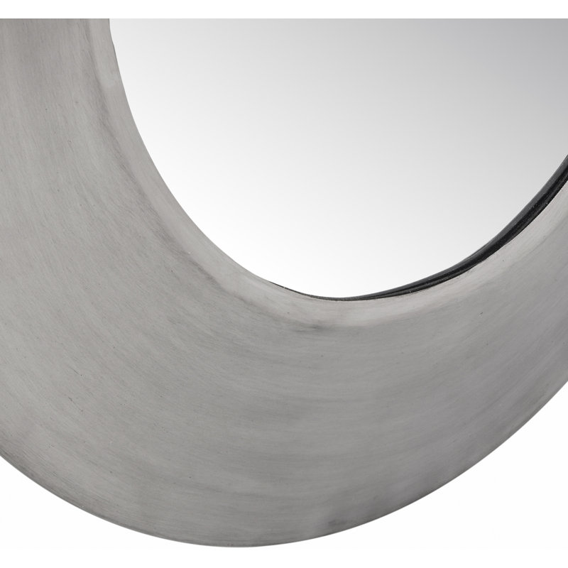 Lopp Iron Mirror, 24" H x 24" W, Silver