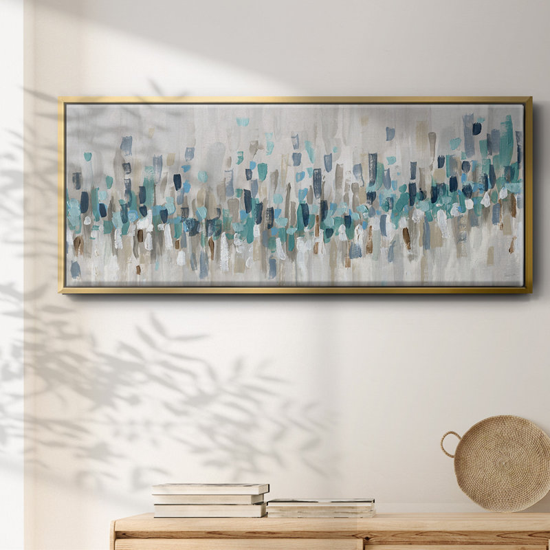 Blue Staccato- Framed Canvas