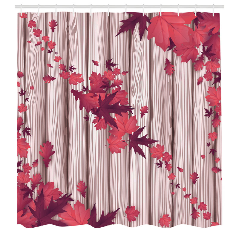 Ensemble de rideau de douche et crochets Autumn, H 69 po x l 75 po, Corail foncé